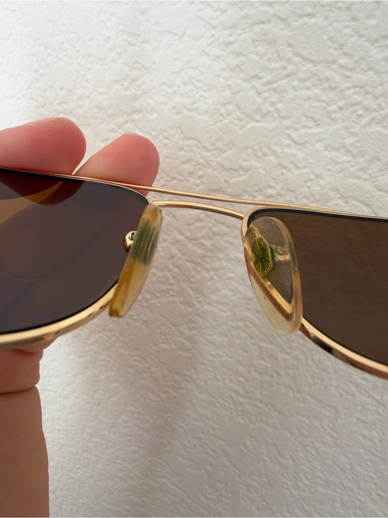 Persol PM43 Gold Navigator Aviator Sunglasses Brown Lenses Meflecto Italy 54-18 main image 7